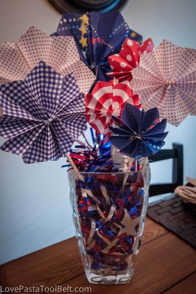Paper Fireworks Centerpiece- Love, Pasta and a Tool Belt
