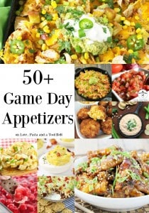 Get ready for any big game day with these 50+ Game Day Appetizers- Love, Pasta and a Tool Belt | recipes | football food | party food | party ideas | game day food | snacks |
