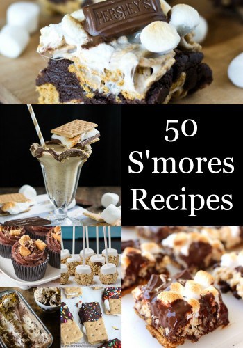 Make one of these 50 Sensational S'mores Recipes for your next party or just any regular night!- Love, Pasta and a Tool Belt | desserts | dessert recipes | smores | chocolate | marshmallows | graham crackers | cupcakes | cookies | sweets |