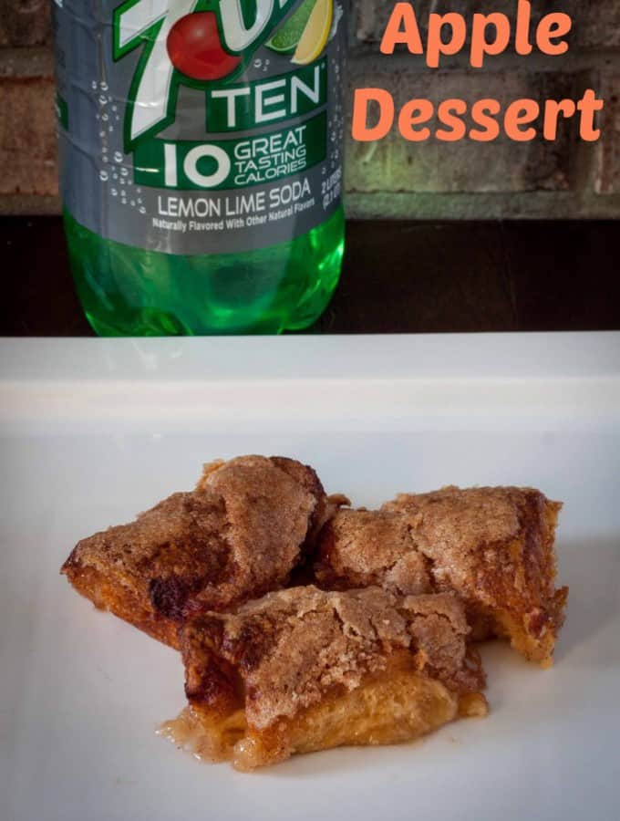 This 7Up TEN Apple Dessert is an easy recipe and delicious! - Love, Pasta and a Tool Belt #drinkTEN #shop | recipes | desserts | apples | food |