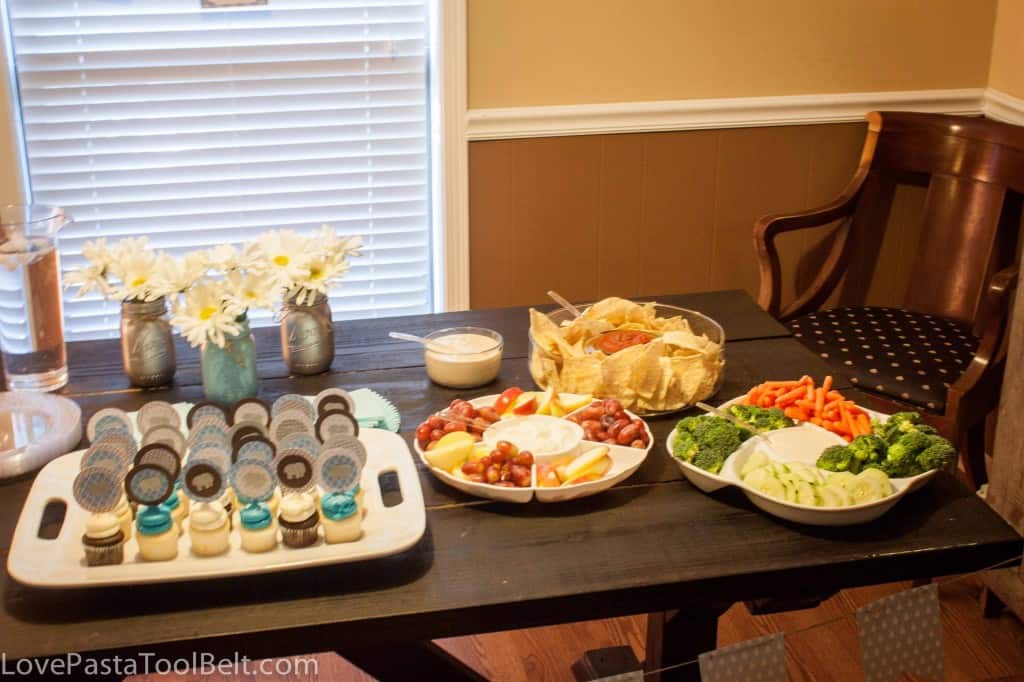 Blue and Gray Baby Boy Shower Ideas, great DIY ideas for a baby shower - Love, Pasta and a Tool Belt | baby shower | baby boy | boy shower | shower | blue baby shower|