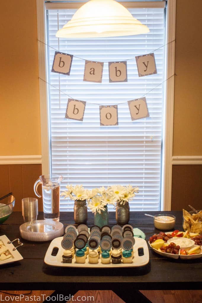 Blue and Gray Baby Boy Shower Ideas, great DIY ideas for a baby shower - Love, Pasta and a Tool Belt | baby shower | baby boy | boy shower | shower | blue baby shower|