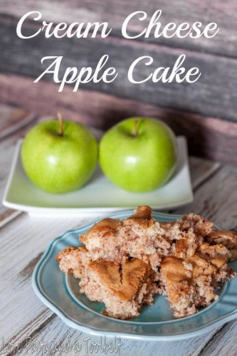 Cream Cheese Apple Cake- Love, Pasta and a Tool Belt | apples | recipes | cake | desserts | baking | cream cheese |