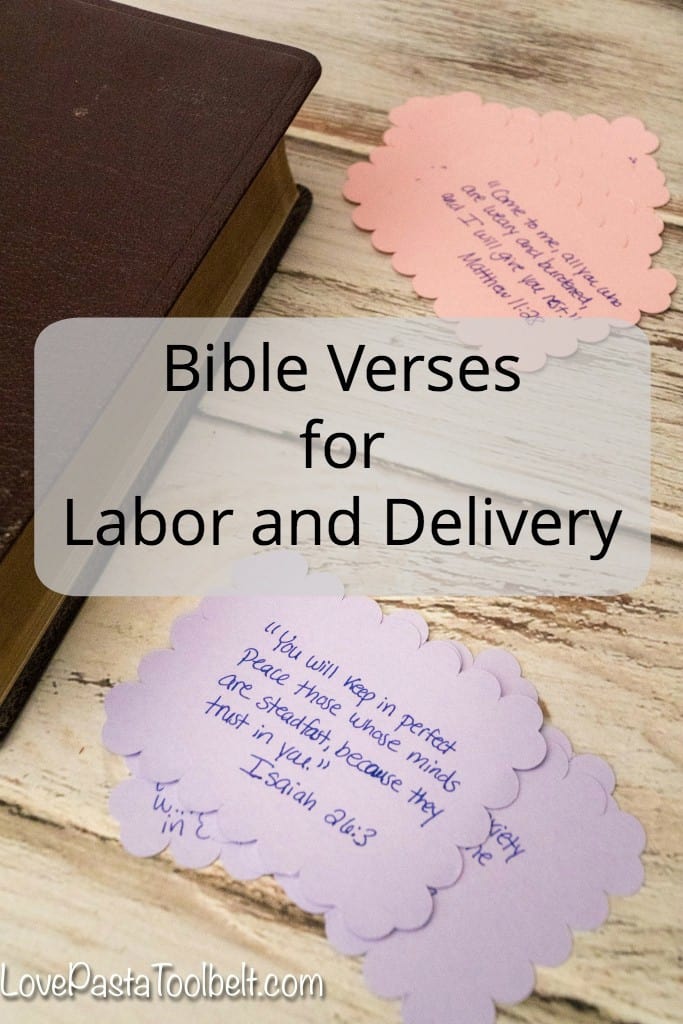 Preparing to have a baby? Here is a great list of Bible Verses for Labor and Delivery. Click thru for the list or Repin to save for later. Perfect for the expectant mother to memorize during pregnancy!