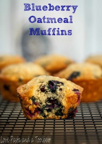 Blueberry Oatmeal Muffins- Love, Pasta and a Tool Belt | muffins | breakfast | snacks | blueberry | oatmeal | recipes |