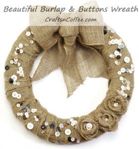 Burlap and Buttons Wreath