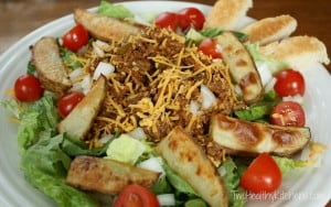 Cheeseburger Salad with Oven Roasted Fries