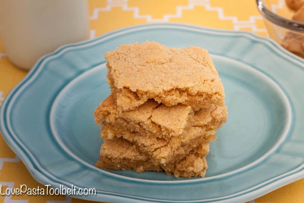 Make a sweet treat with these easy Chewy Peanut Butter Bars- Love, Pasta and a Tool Belt | desserts | dessert recipes | food | dessert bars | 
