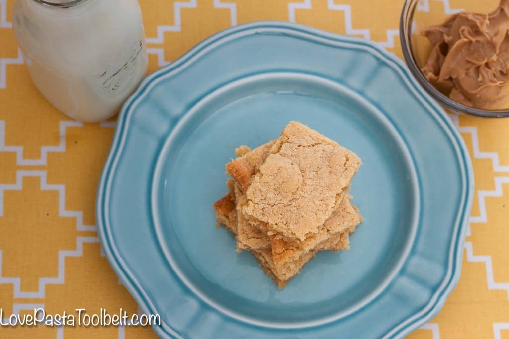 Make a sweet treat with these easy Chewy Peanut Butter Bars- Love, Pasta and a Tool Belt | desserts | dessert recipes | food | dessert bars | 