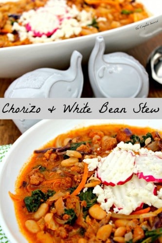 Chorizo and White Bean Stew ~ A simple stew of fresh Mexican chorizo, white beans, greens, and onions prove again how simple ingredients create the greatest flavor. Click thru for the recipe or Repin to save for later!