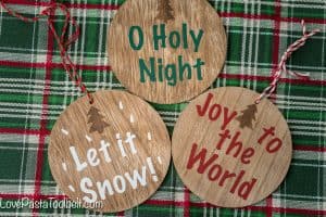 Put your favorite Christmas song on your tree with these Christmas Song Coaster Ornaments