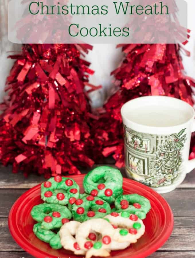 Make some holiday memories with these simple Christmas Wreath Cookies!- Love, Pasta and a Tool Belt #MemoriesIntheBaking #ad