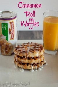 Cinnamon Roll Waffles are the perfect addition to your breakfast menu- Love, Pasta and a Tool Belt #WarmUpYourDay #ad | breakfast | waffles | cinnamon rolls |