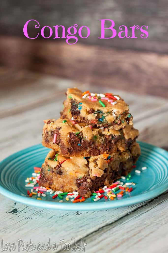 Sprinkle Congo Bars - These Chocolate Chip Cookie Bars are super delicious and a treat everyone will love! 