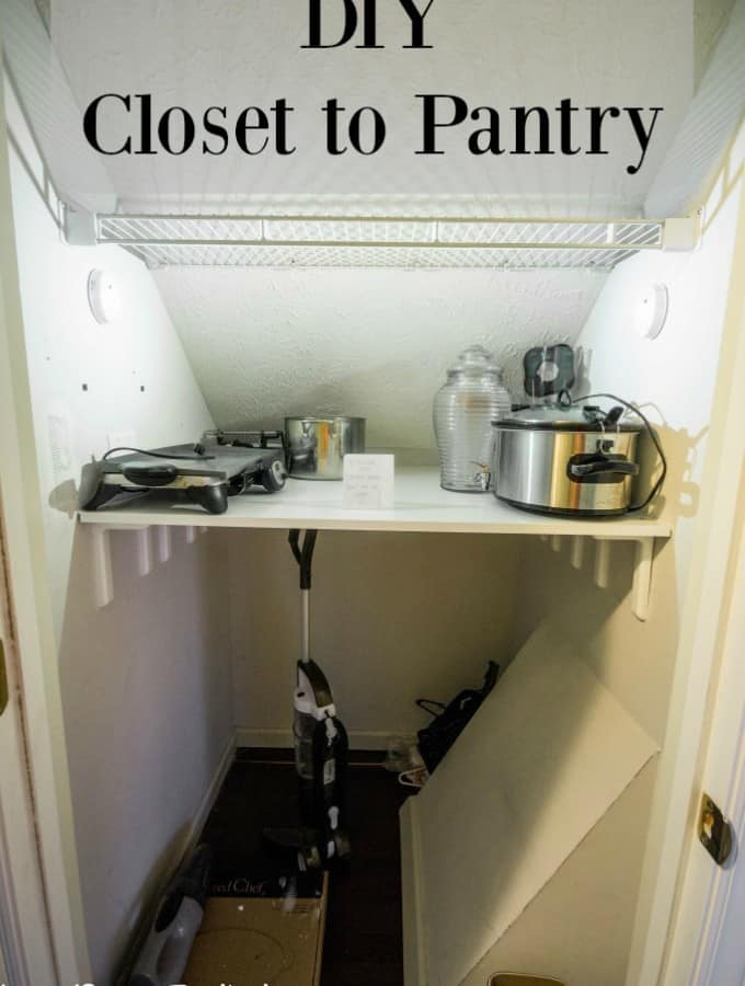 Add more storage space with a DIY Closet to Pantry project- Love, Pasta and a Tool Belt | Home Improvement | Remodel | Storage | Organization |