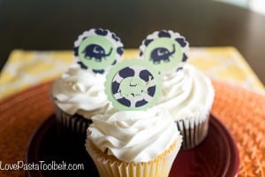 Add a cute craft to your party planning with these DIY Cupcake Toppers- Love, Pasta and a Tool Belt #ad #LifeinaBetterLight @Ottlite | craft | Party Ideas | Silhouette project | party decor | craft ideas |