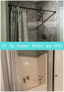 Come see how we took our shower/tub combo to a beautiful DIY Tile Shower: Before and After #ad | shower | renovation | remodel | DIY | tile shower | before and after |