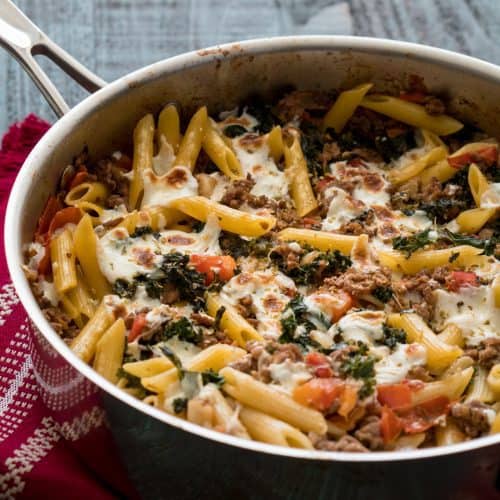 Kale and Tomato Skillet Lasagna
