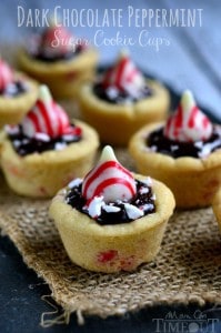 Dark Chocolate Peppermint Sugar Cookie Cups