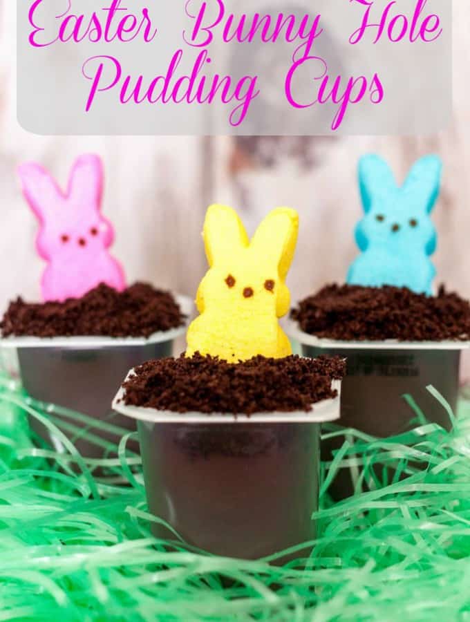 Easter Bunny Hole Pudding Cups- Love, Pasta and a Tool Belt #SnackPackMixins #ad | desserts | snacks | Easter |