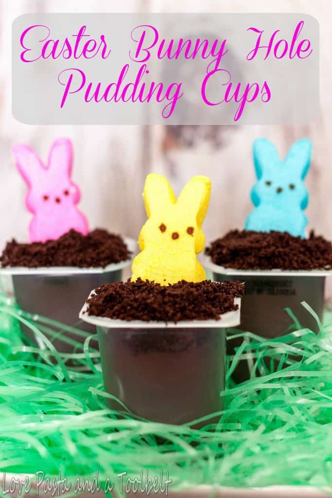 Easter Bunny Hole Pudding Cups- Love, Pasta and a Tool Belt #SnackPackMixins #ad | desserts | snacks | Easter | 