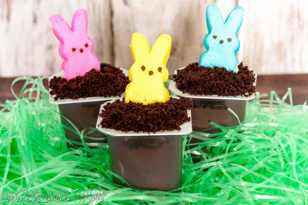 Easter Bunny Hole Pudding Cups- Love, Pasta and a Tool Belt #SnackPackMixins #ad | desserts | snacks | Easter | 