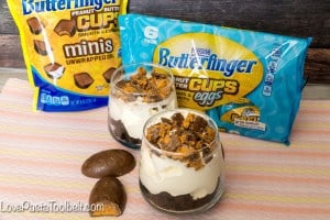 Make hosting a breeze by whipping up these Easy BUTTERFINGER® Trifles- Love, Pasta and a Tool Belt #EggcellentTreats #ad @Butterfinger | Desserts | dessert recipes | easy desserts | chocolate | candy | Easter |