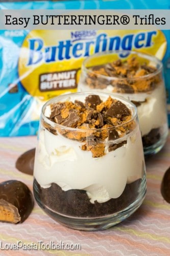 Make hosting a breeze by whipping up these Easy BUTTERFINGER® Trifles- Love, Pasta and a Tool Belt #EggcellentTreats #ad @Butterfinger | Desserts | dessert recipes | easy desserts | chocolate | candy | Easter |