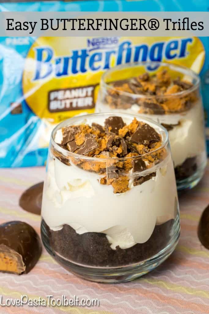 Make hosting a breeze by whipping up these Easy BUTTERFINGER® Trifles- Love, Pasta and a Tool Belt #EggcellentTreats #ad @Butterfinger | Desserts | dessert recipes | easy desserts | chocolate | candy | Easter |