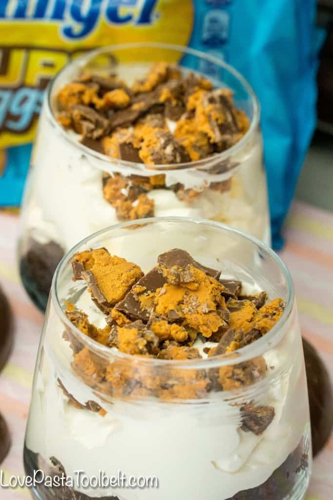 Make hosting a breeze by whipping up these Easy BUTTERFINGER® Trifles- Love, Pasta and a Tool Belt #EggcellentTreats #ad @Butterfinger | Desserts | dessert recipes | easy desserts | chocolate | candy | Easter | 