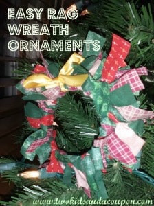 Easy Rag Wreath Ornaments