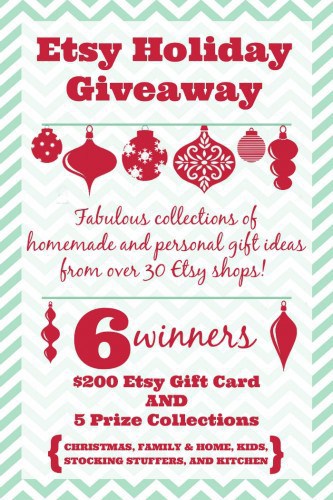 Etsy Holiday Giveaway with a $200 Etsy Gift Card and 5 prize packs!