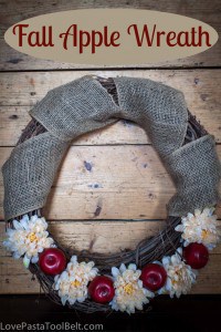 Fall Apple Wreath- Love, Pasta and a Tool Belt #wreath #fall