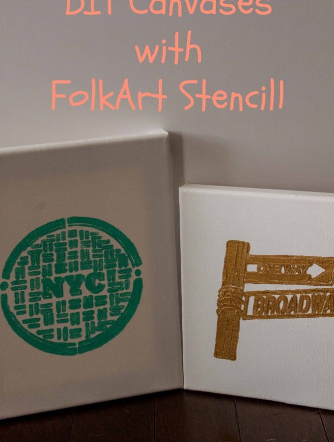 DIY Canvases with FolkArt Stencil1- Love, Pasta and a Tool Belt #ad