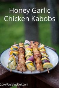 Enjoy grilling with this delicious recipe for Honey Garlic Chicken Kabobs. Click thru for the recipe or Repin to save for later