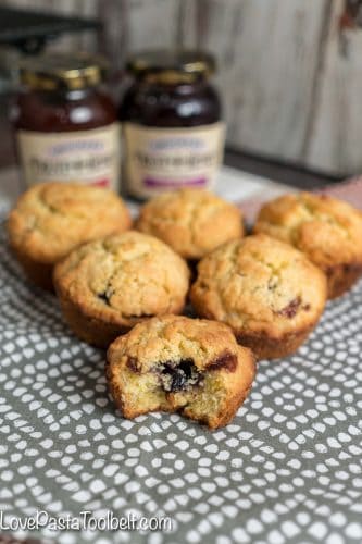 Delicious Jam Filled Muffins make the perfect addition to your holiday brunch or even a great late night snack. #ad #EasyHolidayEats