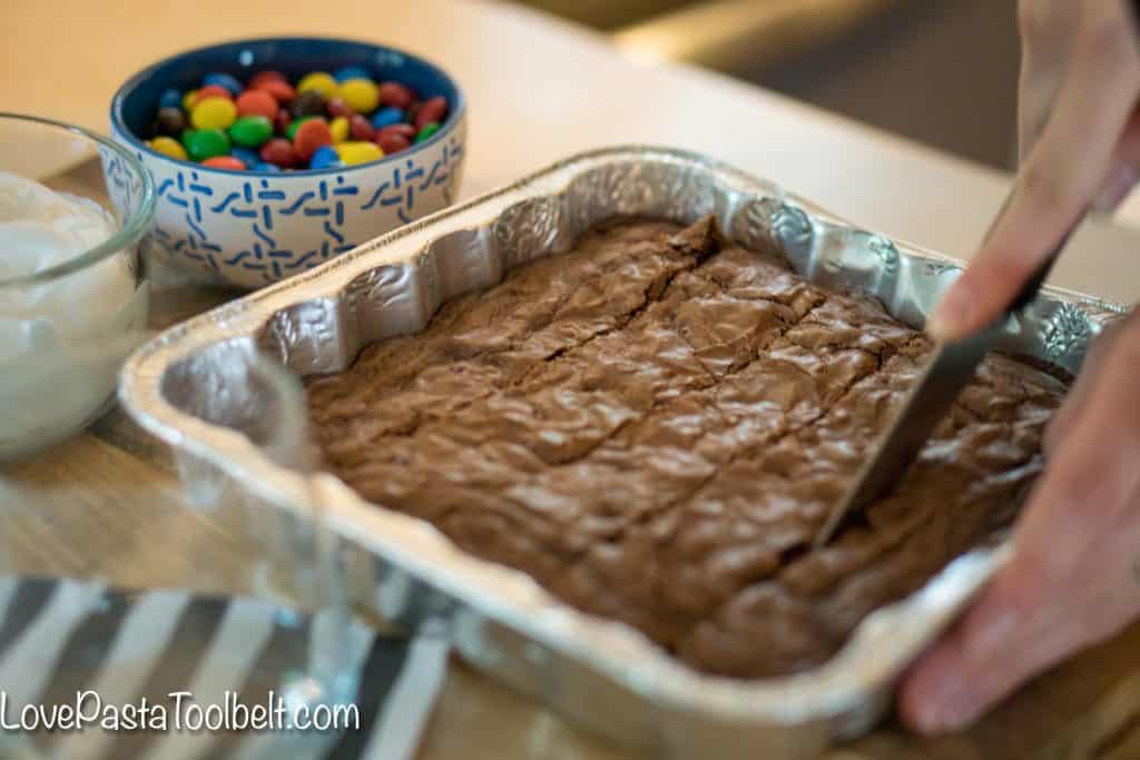 Game day treats don't get much easier or more delicious than these Easy M&M'S® Brownie Trifles {sponsored}