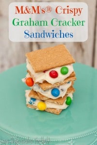 M&M's® Crispy Graham Cracker Sandwiches- Love, Pasta and a Tool Belt #ad #CrispyComeback | desserts | recipe | snacks | M&M's |