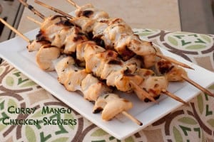 Mango Curry Chicken Skewers