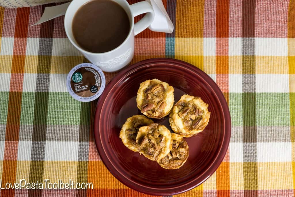 These simple Mini Pecan Cakes are best served alongside a cup of hot cocoa!- Love, Pasta and a Tool Belt #KCup #HotCocoa, #IC (ad) | desserts | recipes | food | dessert ideas | 