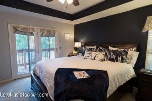 Find some inspiration for a Navy and Gray Master Bedroom for a luxurious and cozy room. #ad #AnnieSelkeStyle #IC