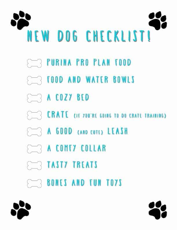 New dog checklist petsmart sale