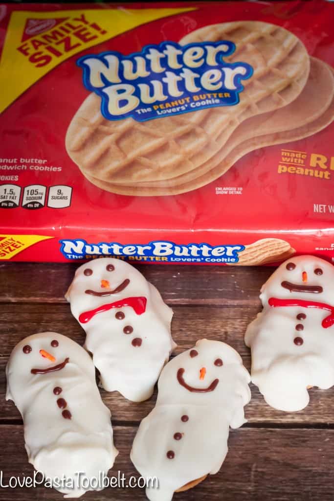 Make a fun holiday treat with these Nutter Butter Snowmen!- Love, Pasta and a Tool Belt #NuttyForTheHolidays #ad