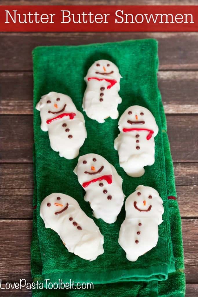 Make a fun holiday treat with these Nutter Butter Snowmen!- Love, Pasta and a Tool Belt #NuttyForTheHolidays #ad | cookies | dessert | desserts | recipes | Christmas | 