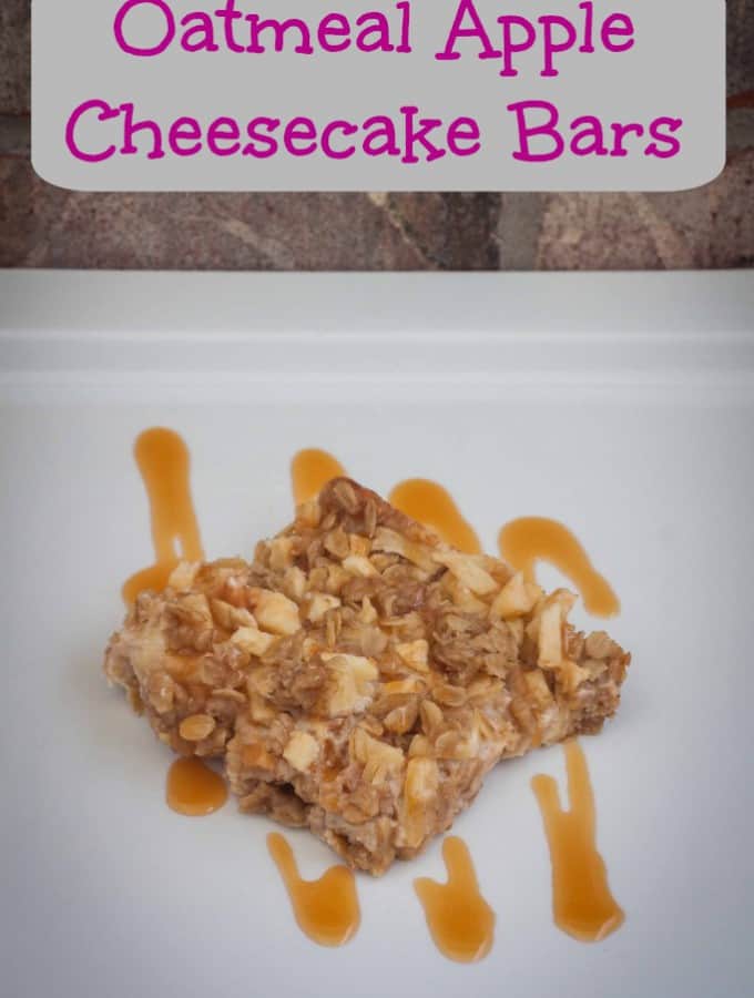 Oatmeal Apple Cheesecake Bars- Love, Pasta and a Tool Belt #desserts #apples