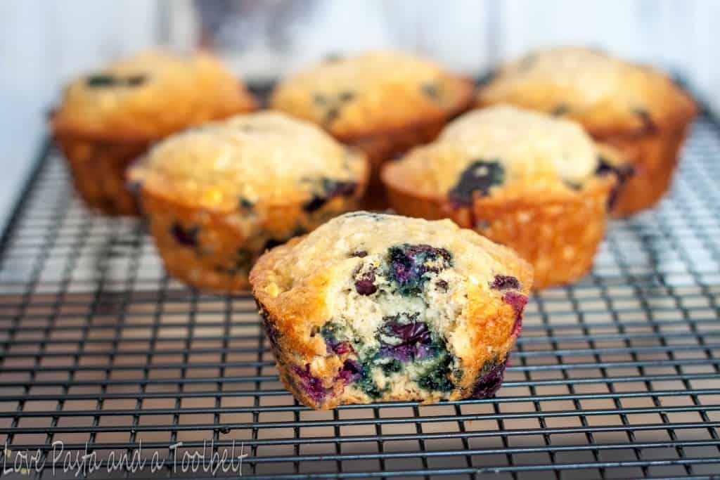 Blueberry Oatmeal Muffins- Love, Pasta and a Tool Belt | muffins | breakfast | snacks | blueberry | oatmeal | recipes |