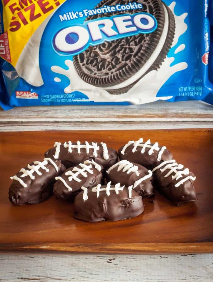 OREO Cookie Ball Footballs- Love, Pasta and a Tool Belt #ad #OREOCookieBalls | desserts | football | recipes |