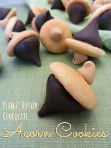Peanut Butter Chocolate Acorn Cookies