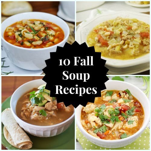10 Fall Soup Recipes for these chilly days. Soup recipes for the crockpot or for the stove top. Enjoy one of these for dinner tonight!