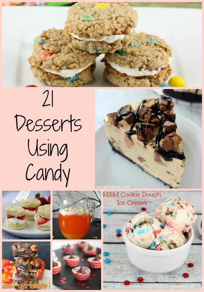 Love candy? Try out one of these 21 Desserts Using Candy- Love, Pasta and a Tool Belt | recipes | dessert recipes | candy recipes | desserts | candy | candy bars |